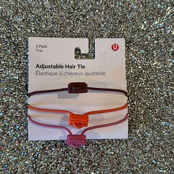 lululemon athletica Accessories - Lululemon Adjustable Hair Tie 3 Pack Smoky Red / Warm Coral / Pink Blossom $38